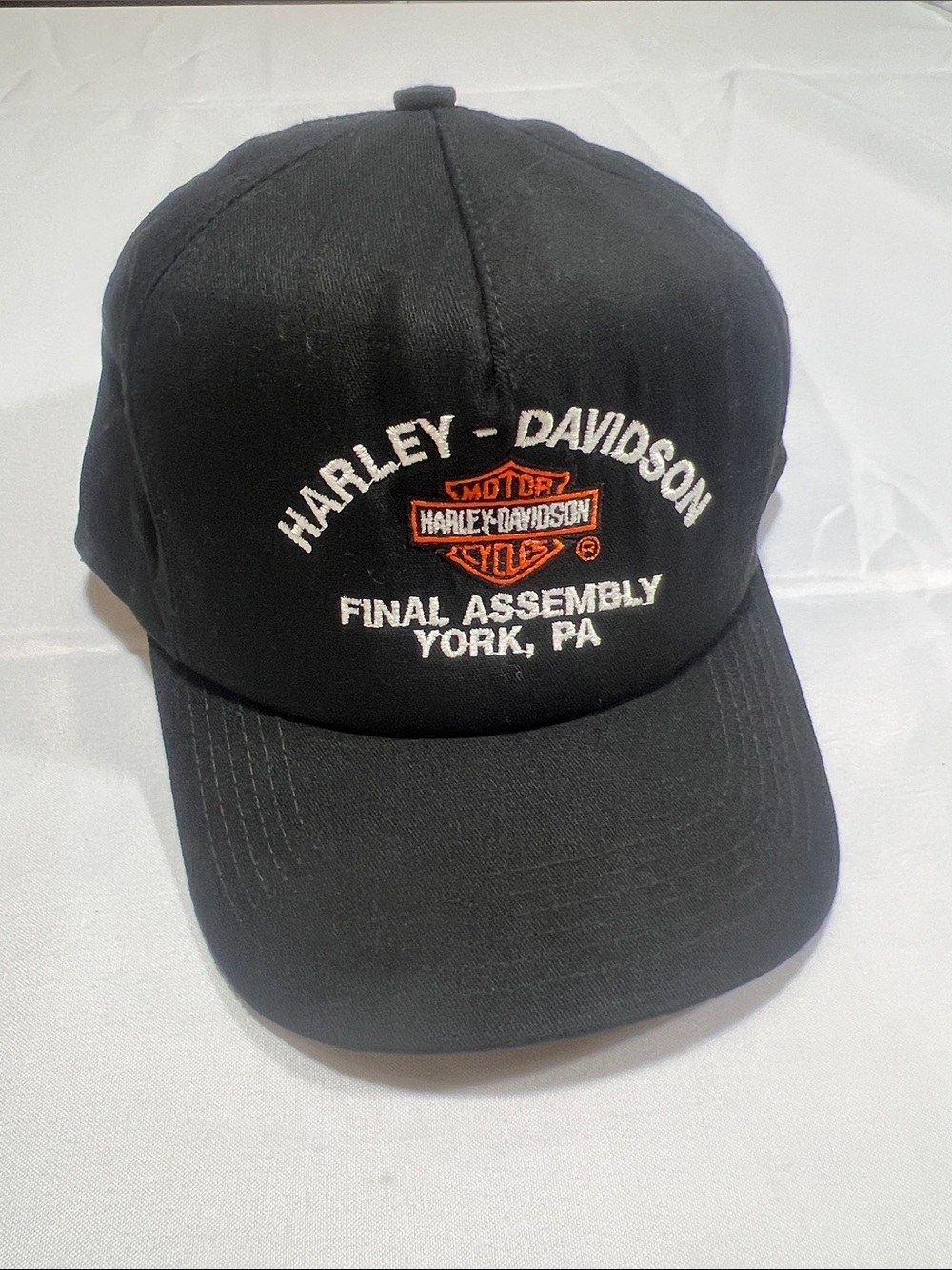 Harley-Davidson Black Cap with White and Orange Logo